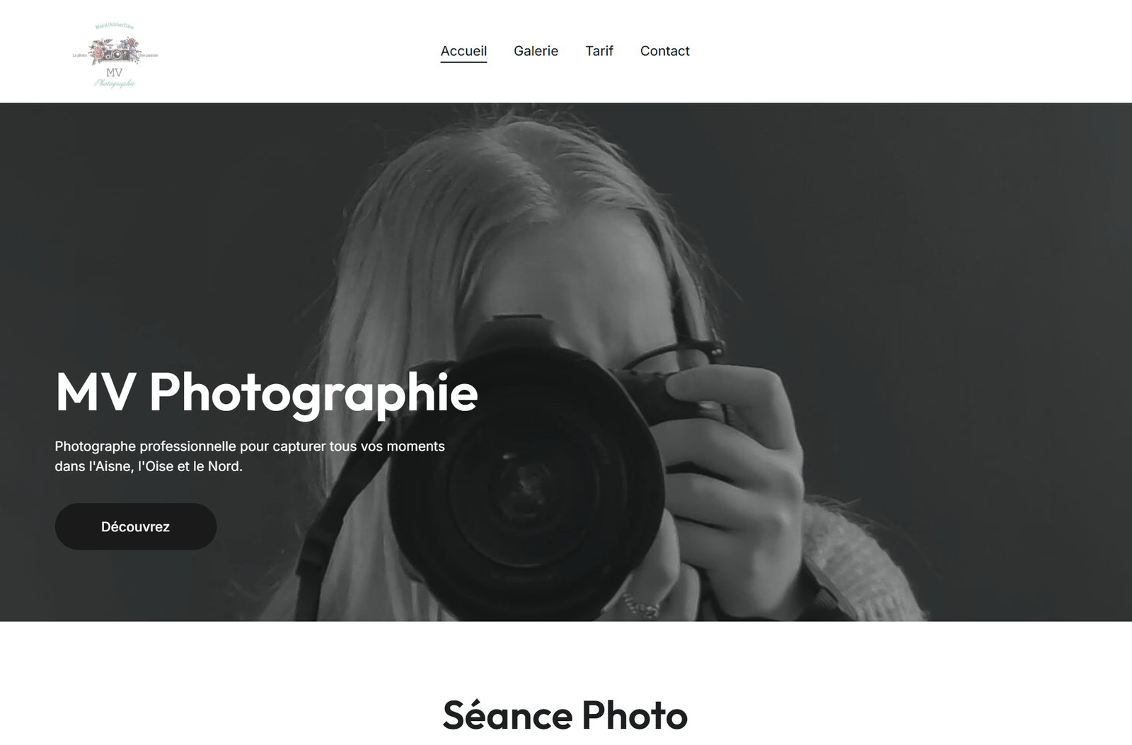 Aperçu du site MV Photographie